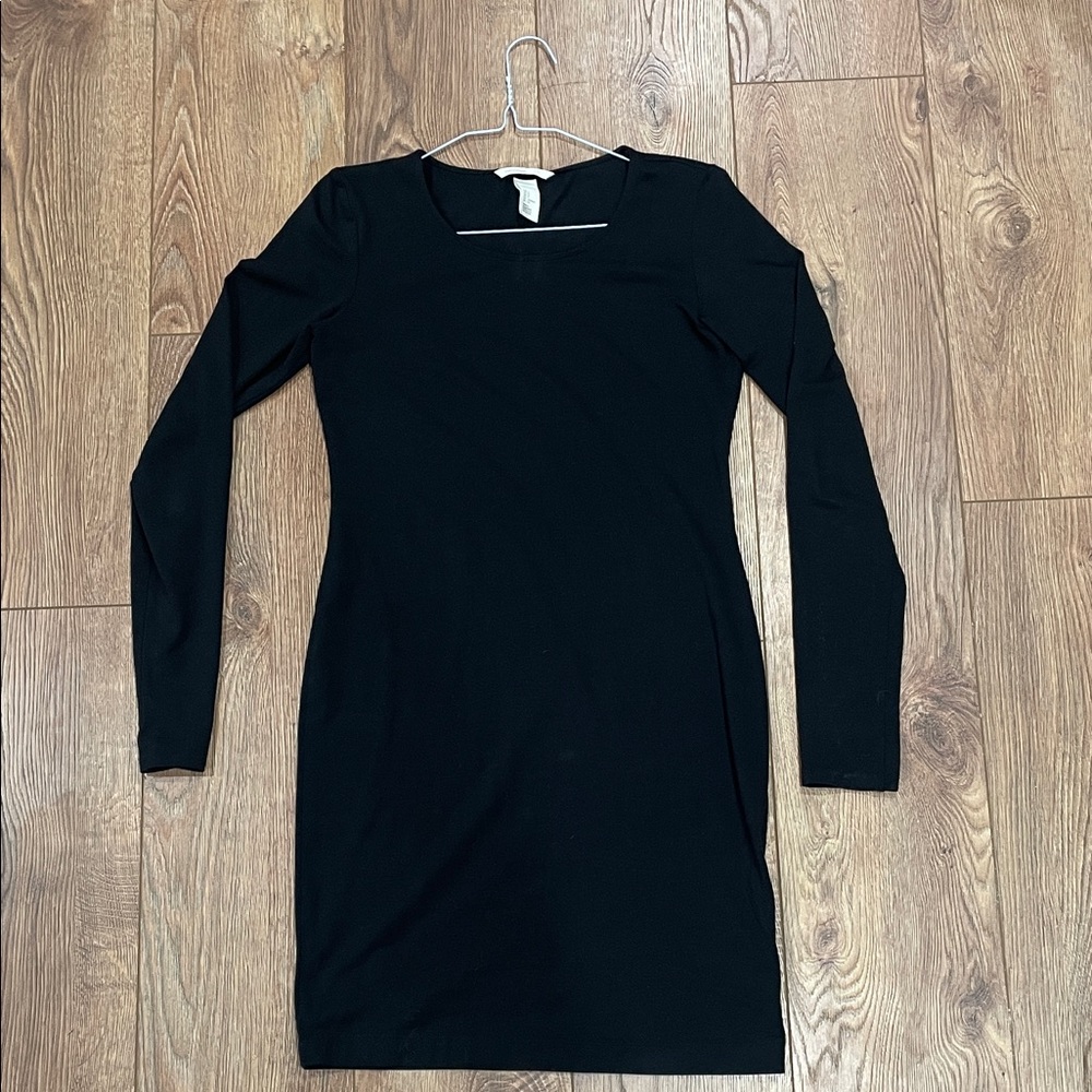 H&M Elegant Black Long Sleeve Dress